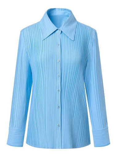 Women s Boyfriend Fit Pleated Shirt Light Blue - MONPLISSE - BALAAN 1