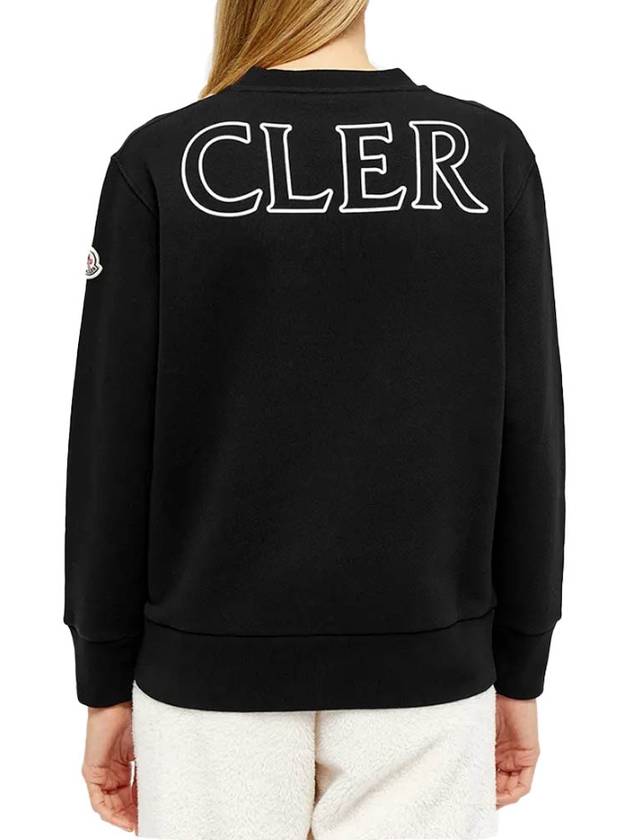 Women's Logo Patch Cotton Fleece Sweatshirt Black - MONCLER - BALAAN 4