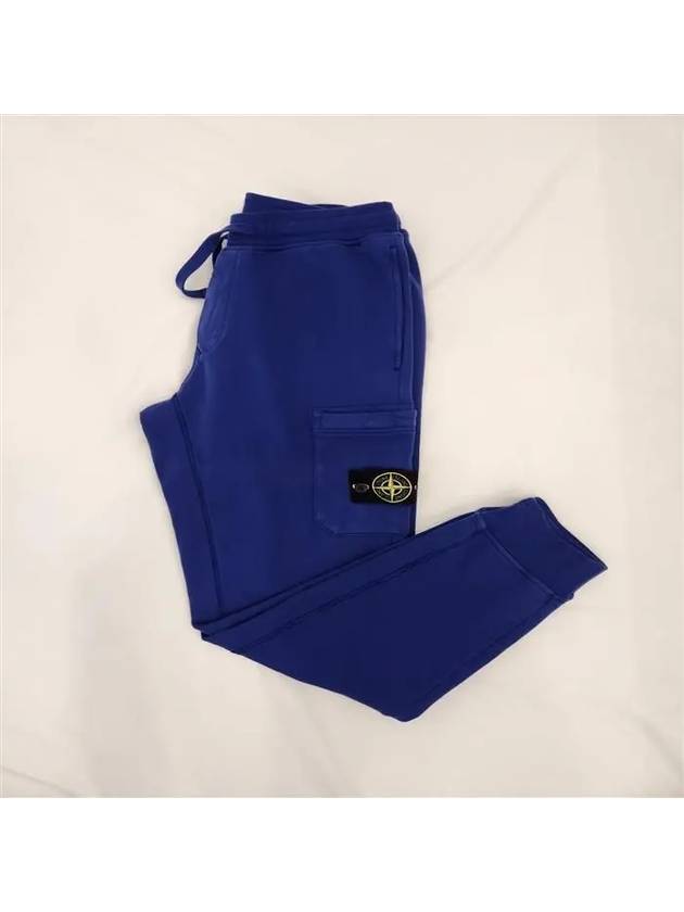 Waffen Patch Cotton Jogger Track Pants Blue - STONE ISLAND - BALAAN.