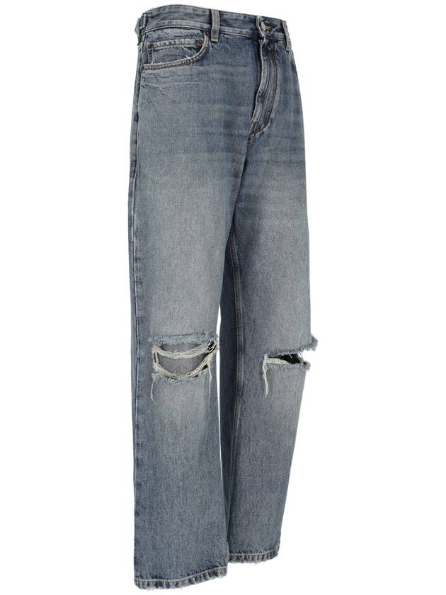 Vintage Effect Denim Straight Jeans Blue - BALENCIAGA - BALAAN 4