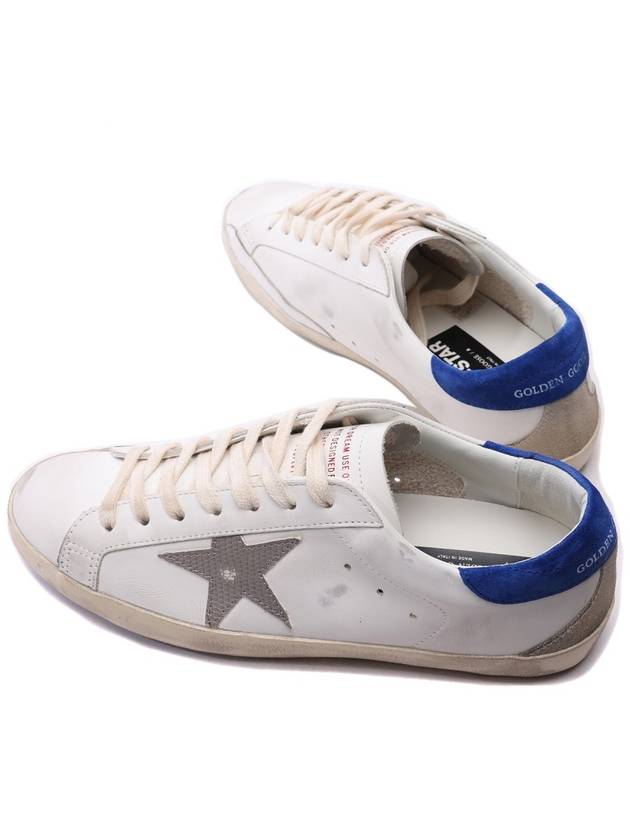 Superstar Blue Heel Tab Low Top Sneakers White - GOLDEN GOOSE - BALAAN 7