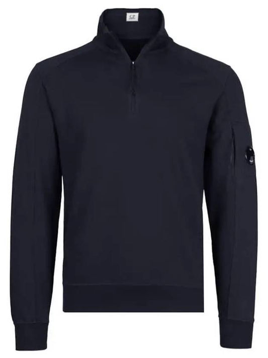 Lens Wappen Fleece Half Zip Up Sweatshirt Navy - CP COMPANY - BALAAN 2