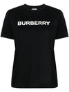 Logo Print Crew Neck Cotton Short Sleeve T-Shirt Black - BURBERRY - BALAAN 2