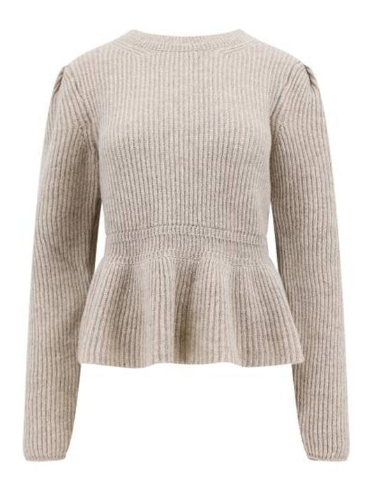 Wool Ribbed Knit Top Chalk - LEMAIRE - BALAAN 1