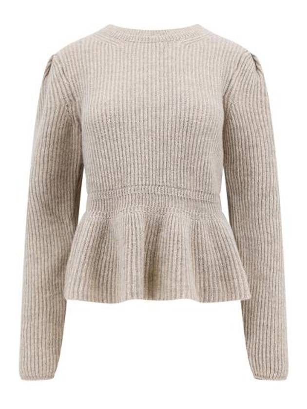 Wool Ribbed Knit Top Chalk - LEMAIRE - BALAAN 1