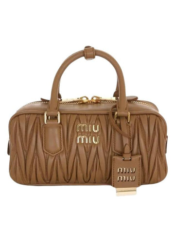 Arcadie Matelasse Nappa Leather Tote Bag Caramel - MIU MIU - BALAAN 1