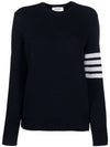 pullover diagonal armband knit navy - THOM BROWNE - BALAAN.