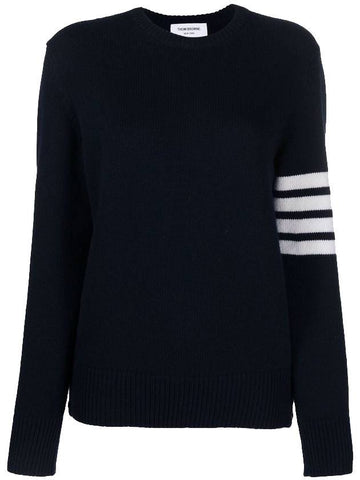 pullover diagonal armband knit navy - THOM BROWNE - BALAAN.