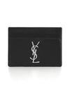 Monogram Card Case in Smooth Leather Black - SAINT LAURENT - BALAAN 3