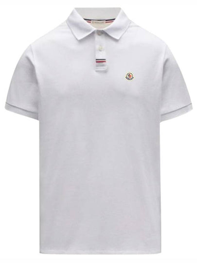 Logo Patch Short Sleeve Polo Shirt White - MONCLER - BALAAN 2