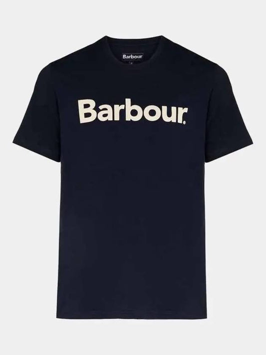 Men's Logo Print Short Sleeve T-Shirt Navy - BARBOUR - BALAAN 2