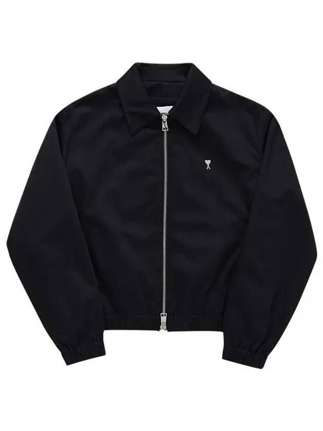 De Coeur Logo Zip-up Jacket Jacket Black - AMI - BALAAN 6