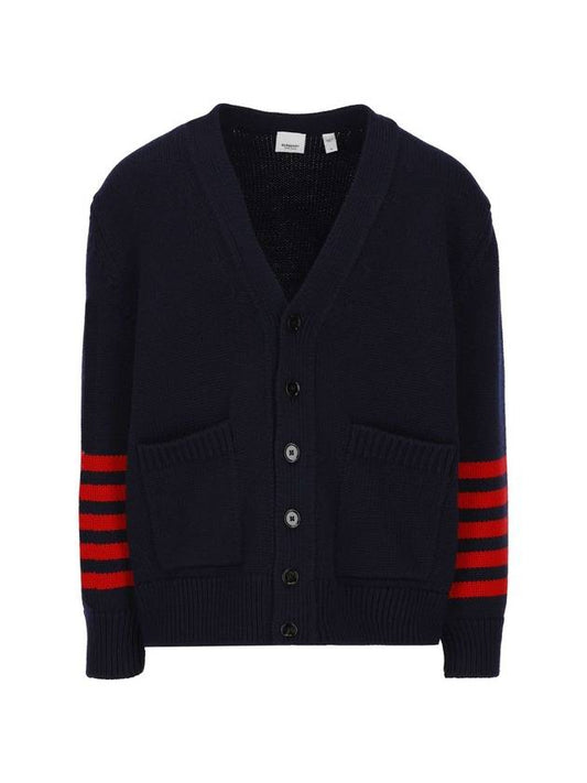 striped detail wool cardigan - BURBERRY - BALAAN 1