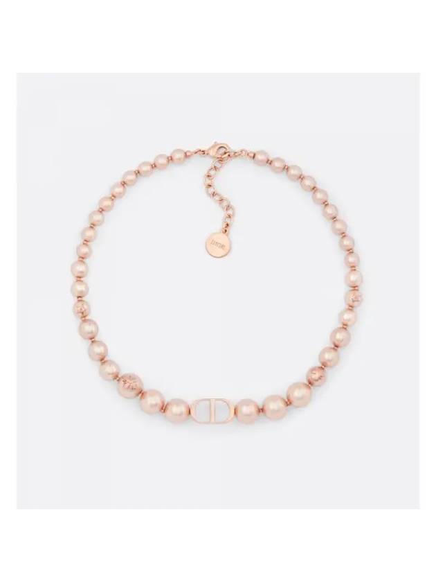 30 Montaigne Resin Pearl Choker Necklace Pink - DIOR - BALAAN 1