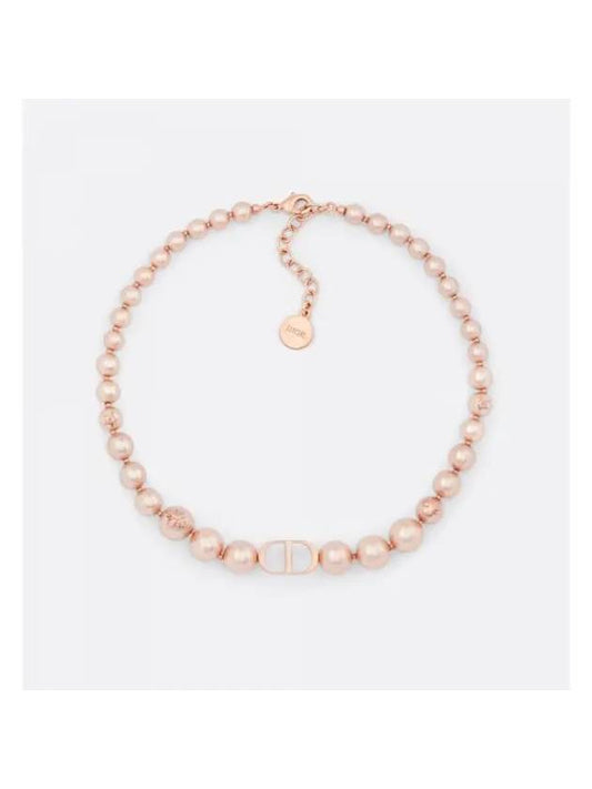 30 Montaigne Resin Pearl Choker Necklace Pink - DIOR - BALAAN 1