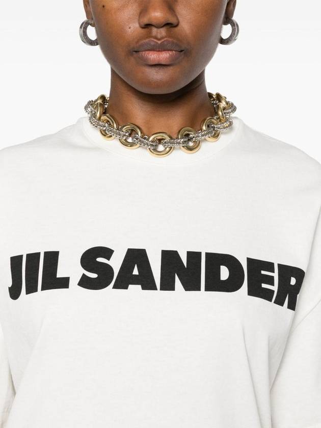 Print Logo Short Sleeve T-Shirt White - JIL SANDER - BALAAN 3