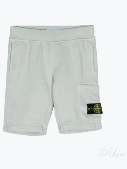 Kids Wappen Patch Fleece Shorts Grey - STONE ISLAND - BALAAN 2