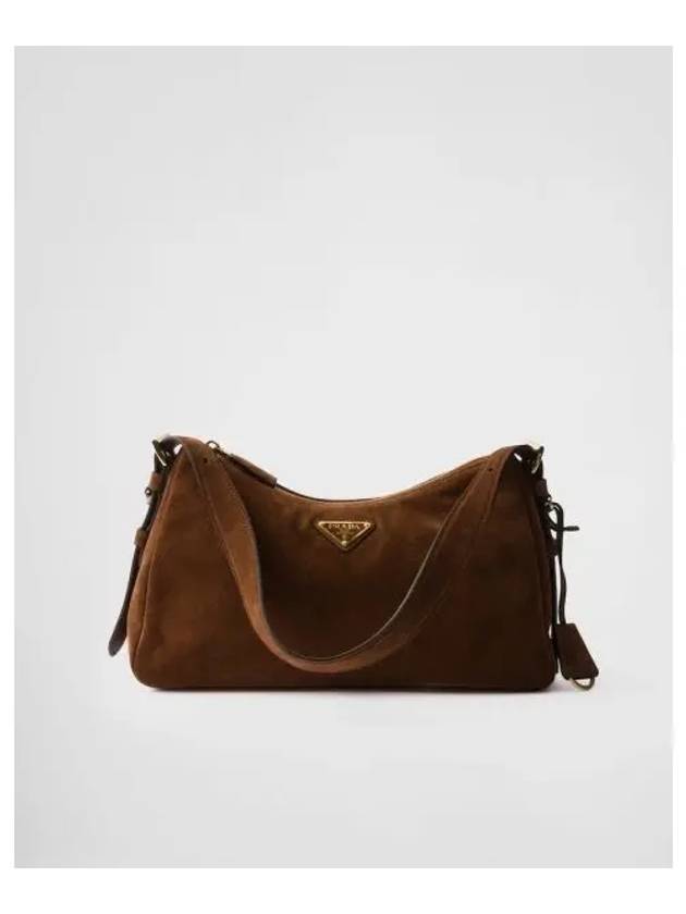 Emme medium suede shoulder bag cocoa brown 295524 - PRADA - BALAAN 1