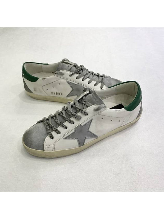 Superstar Green Heel Tab Leather Sneakers White - GOLDEN GOOSE - BALAAN 2