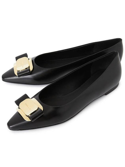 New Vara Plate Ballet Flat Black - SALVATORE FERRAGAMO - BALAAN 2