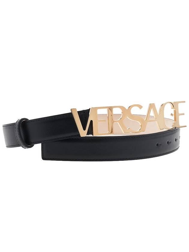 Logo Buckle Leather Belt 1004044DV3T - VERSACE - BALAAN.