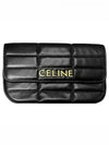 Monochrome Matelasse Quilted Calfskin Chain Shoulder Bag Black - CELINE - BALAAN 2