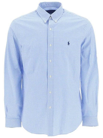 Embroidered Logo Pony Long Sleeve Shirt Blue - POLO RALPH LAUREN - BALAAN 2