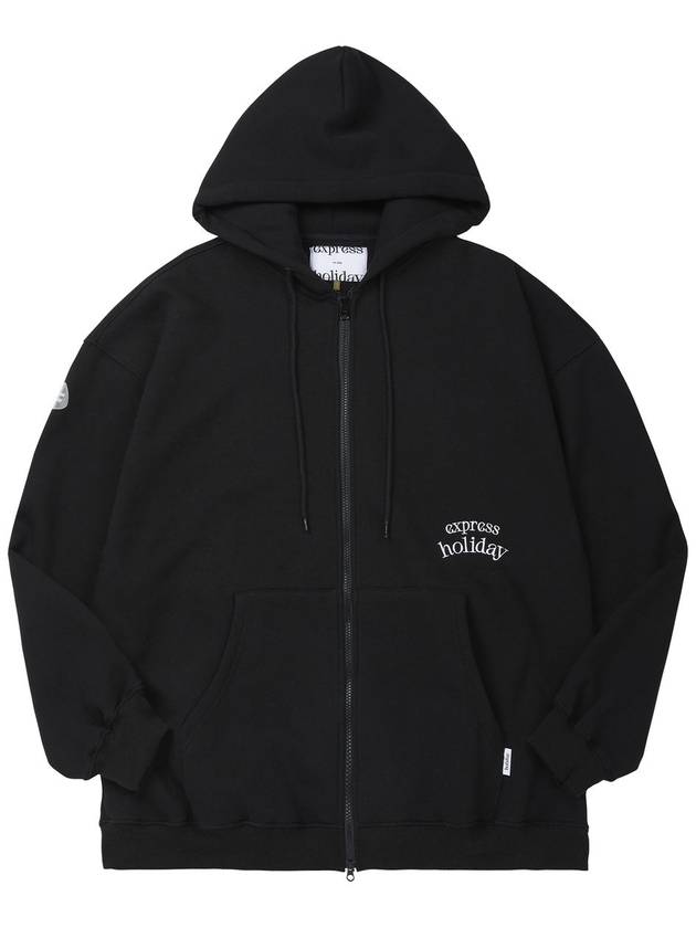 Side Logo 2Way Zip Up Hoodie Black - EXPRESSHOLIDAY - BALAAN 2