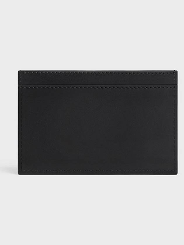 Satinated Calfskin Triomphe Embossed Card Wallet Black - CELINE - BALAAN 4