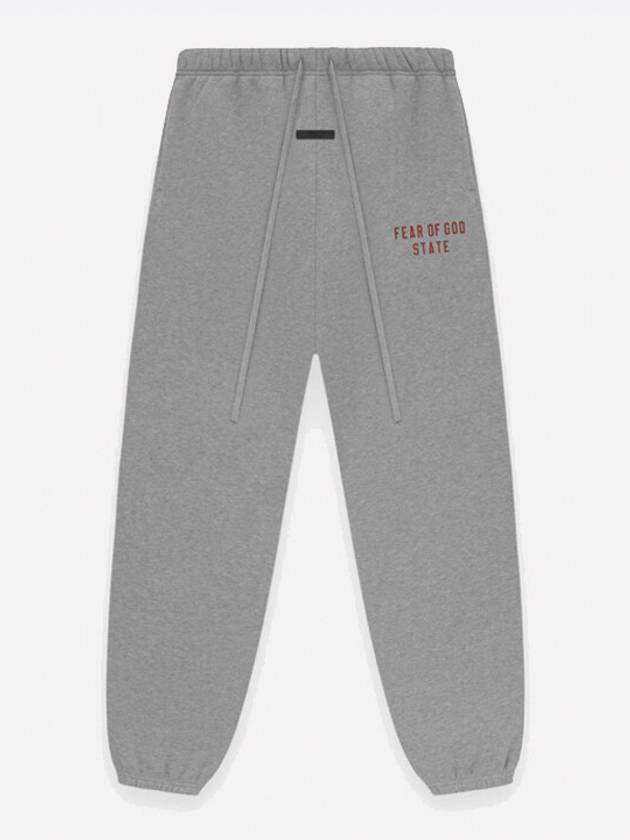 Essential Fear of God Fleece State Sweatpants Dark Heather 130BT242021F - FEAR OF GOD ESSENTIALS - BALAAN 1