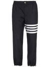 Plain Weave 4-Bar Elastic Waist Track Pants Black - THOM BROWNE - BALAAN 2