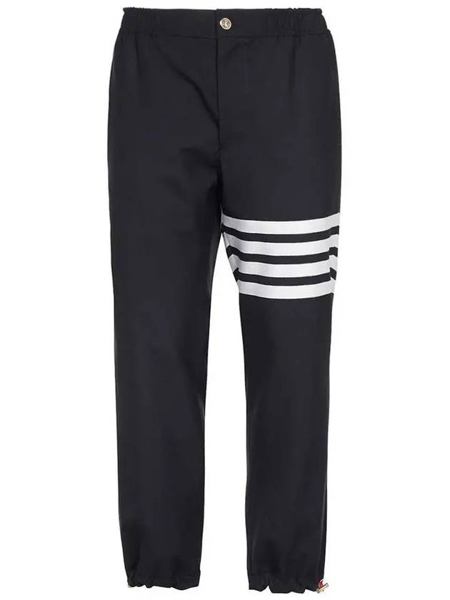 Plain Weave 4-Bar Elastic Waist Track Pants Black - THOM BROWNE - BALAAN 3