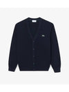 Men s Pique Tissue Cardigan Navy - LACOSTE - BALAAN 1