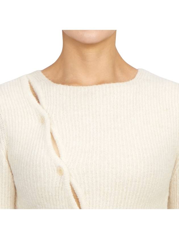 La Maille Pau Asymmetric Cardigan White - JACQUEMUS - BALAAN 9