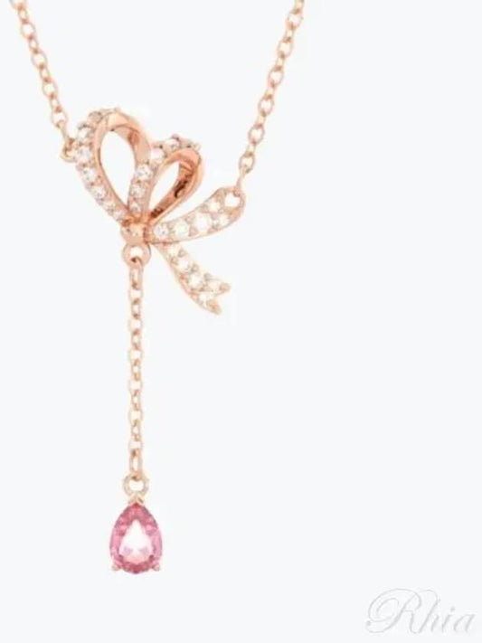 Volta Y ribbon pendant necklace rose gold - SWAROVSKI - BALAAN 2