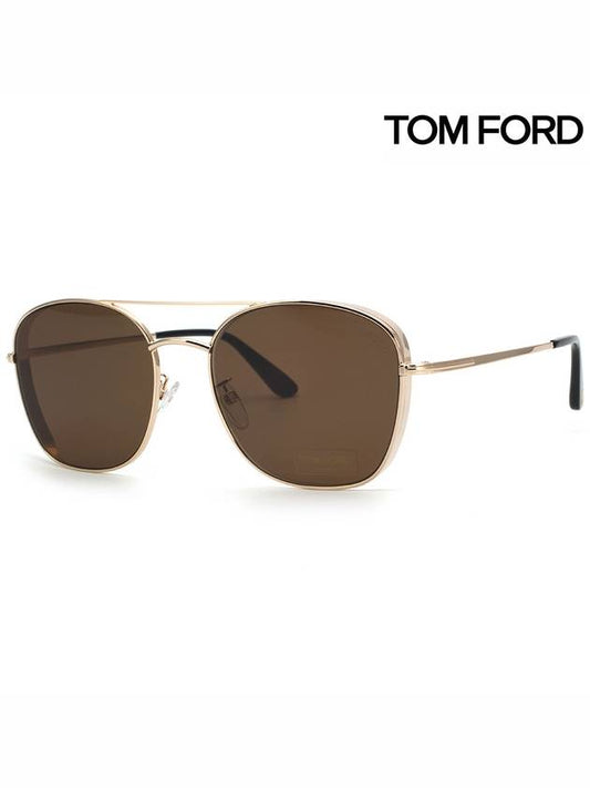 Eyewear Asian Fit Square Sunglasses Brown - TOM FORD - BALAAN.