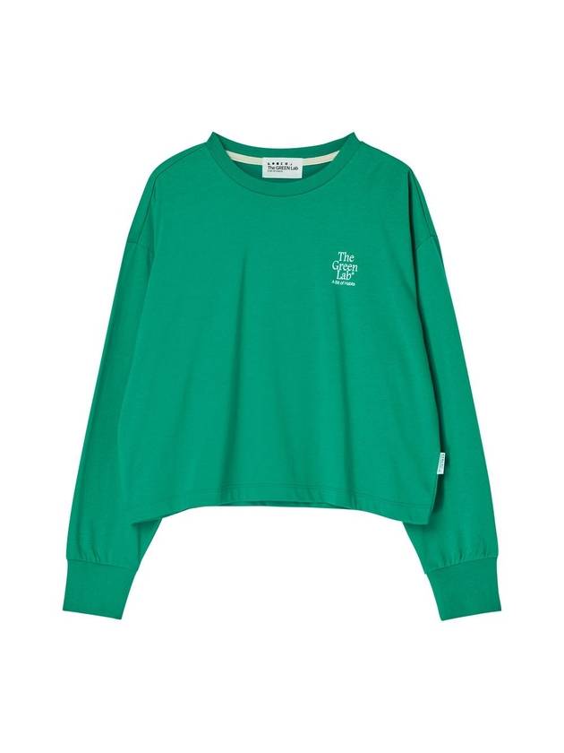 Essential Crop Long Sleeve T-Shirt Green - THE GREEN LAB - BALAAN 1