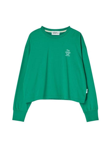 Essential Crop Long Sleeve T-Shirt Green - THE GREEN LAB - BALAAN 1