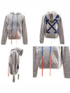 Acrylic Arrow Slim Fit Long Sleeve Hoodie Grey - OFF WHITE - BALAAN 8