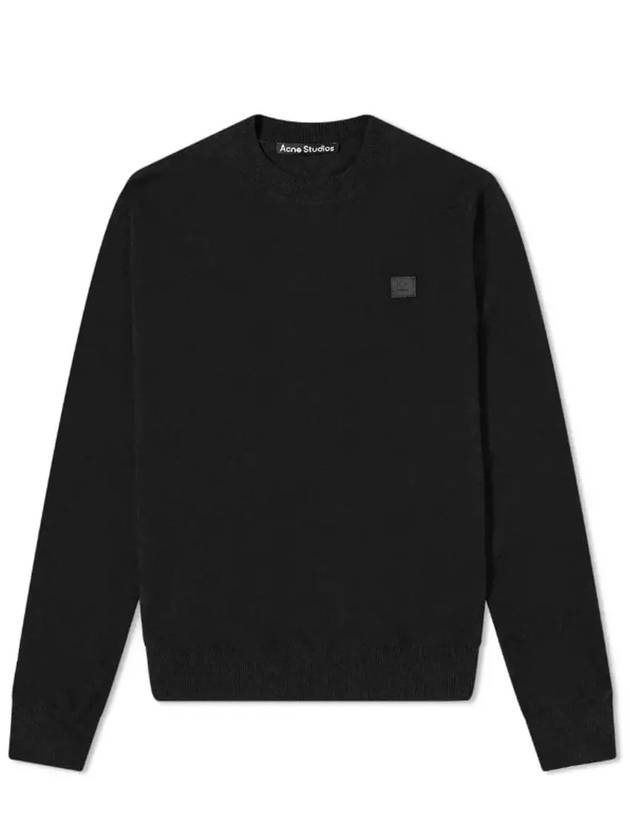 Face Patch Crew Neck Knit Top Black - ACNE STUDIOS - BALAAN 2