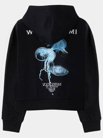 Women s Luminous Jellyfish Back Logo Hooded Sweatshirt Black M241TS35736B - WOOYOUNGMI - BALAAN 1