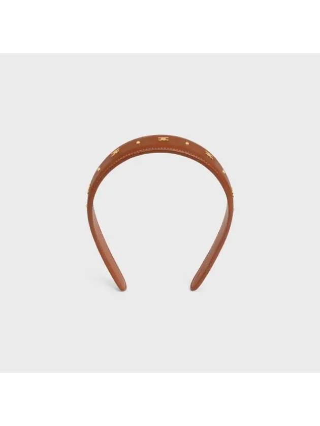 Triomphe Headband Calfskin & Gold Finish Brass Tan - CELINE - BALAAN 1