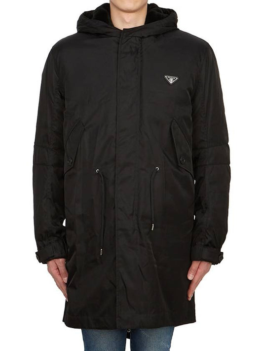 Triangle Logo Patch Re-Nylon Parka Black - PRADA - BALAAN 2