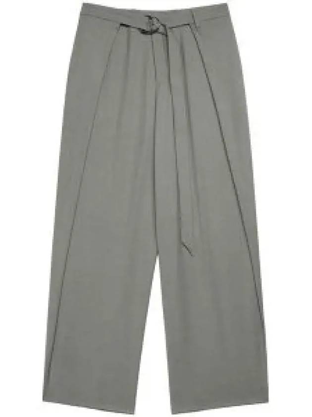 Band Pintuck Wide Pants Mineral Grey - AMI - BALAAN 2