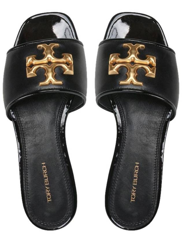 Logo Eleanor Slippers Black - TORY BURCH - BALAAN 4