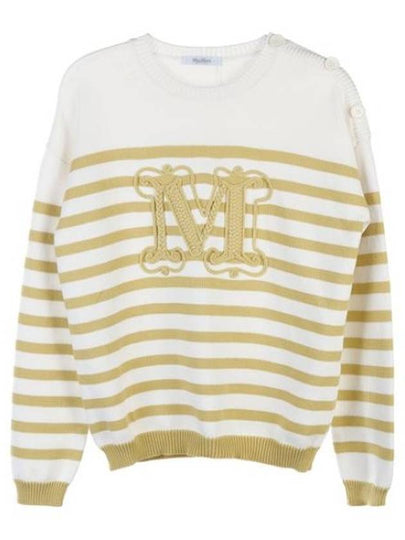 Women's Ragno Striped Knit Top Yellow - MAX MARA - BALAAN 2