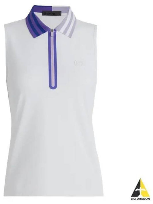 Quarter Zip Tech Pique Sleeveless Polo Snow - G/FORE - BALAAN 2