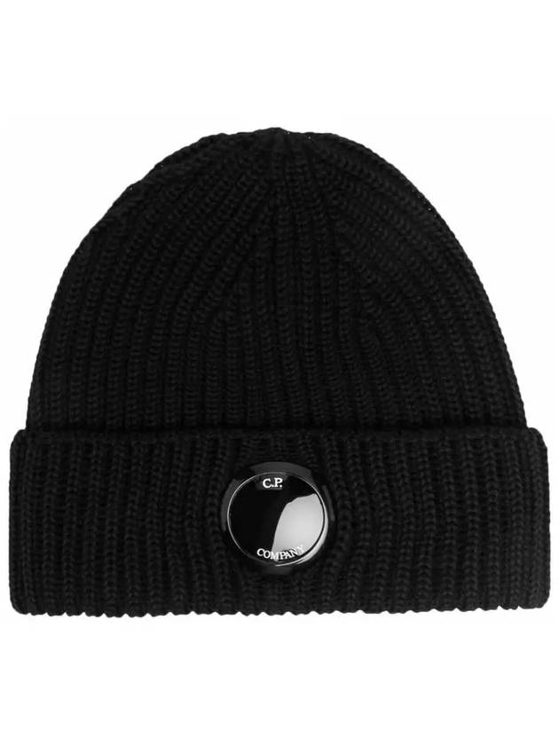 Lens Wappen Wool Beanie Black - CP COMPANY - BALAAN 2