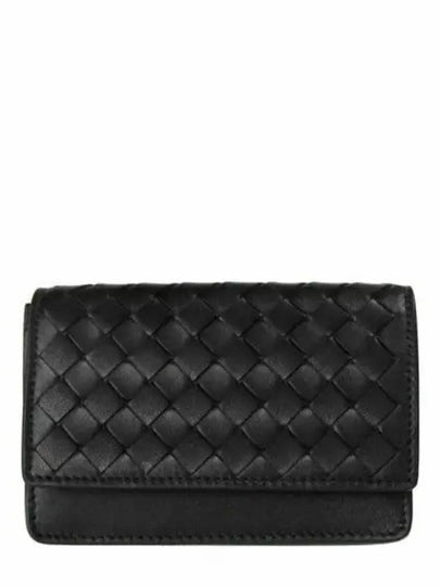 Intrecciato Flap Card Wallet Black - BOTTEGA VENETA - BALAAN 2