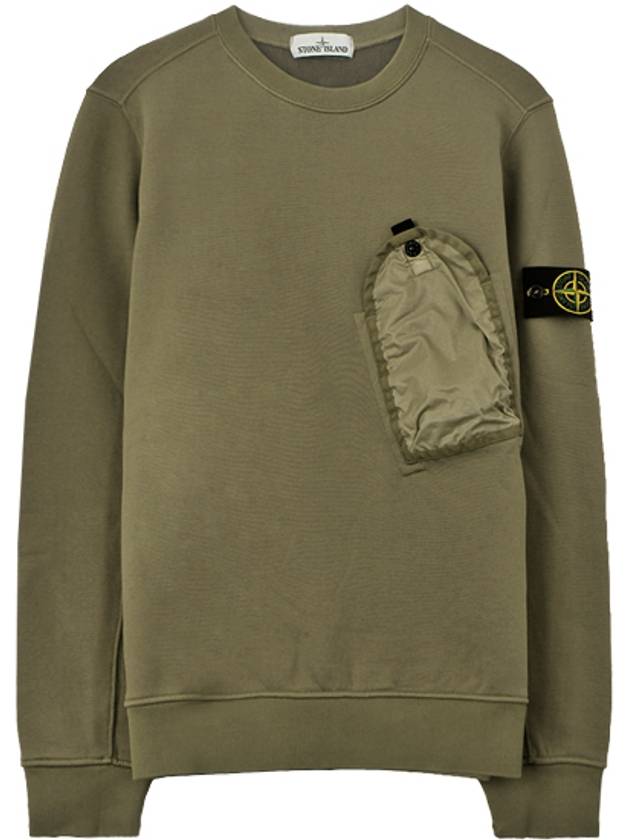 Wappen Lamy Flock Pocket Sweatshirt Olive - STONE ISLAND - BALAAN 2